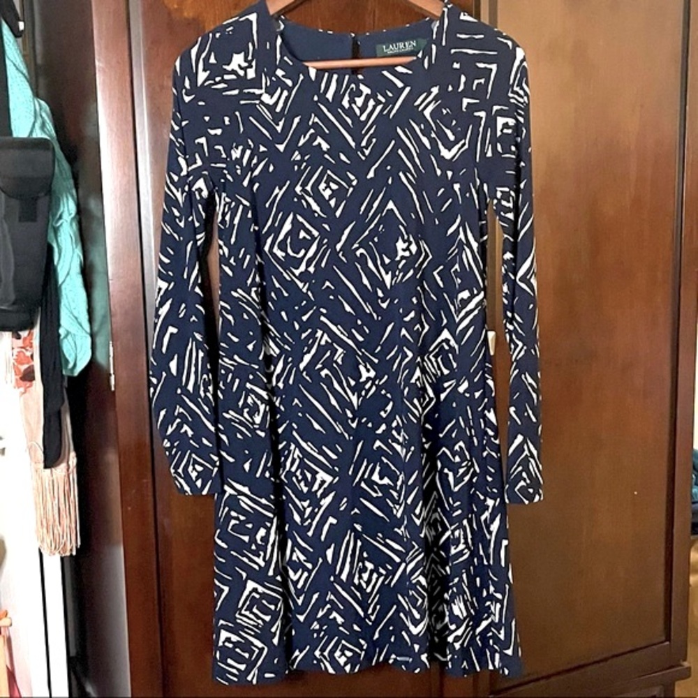 Navy Blue A-line Dress